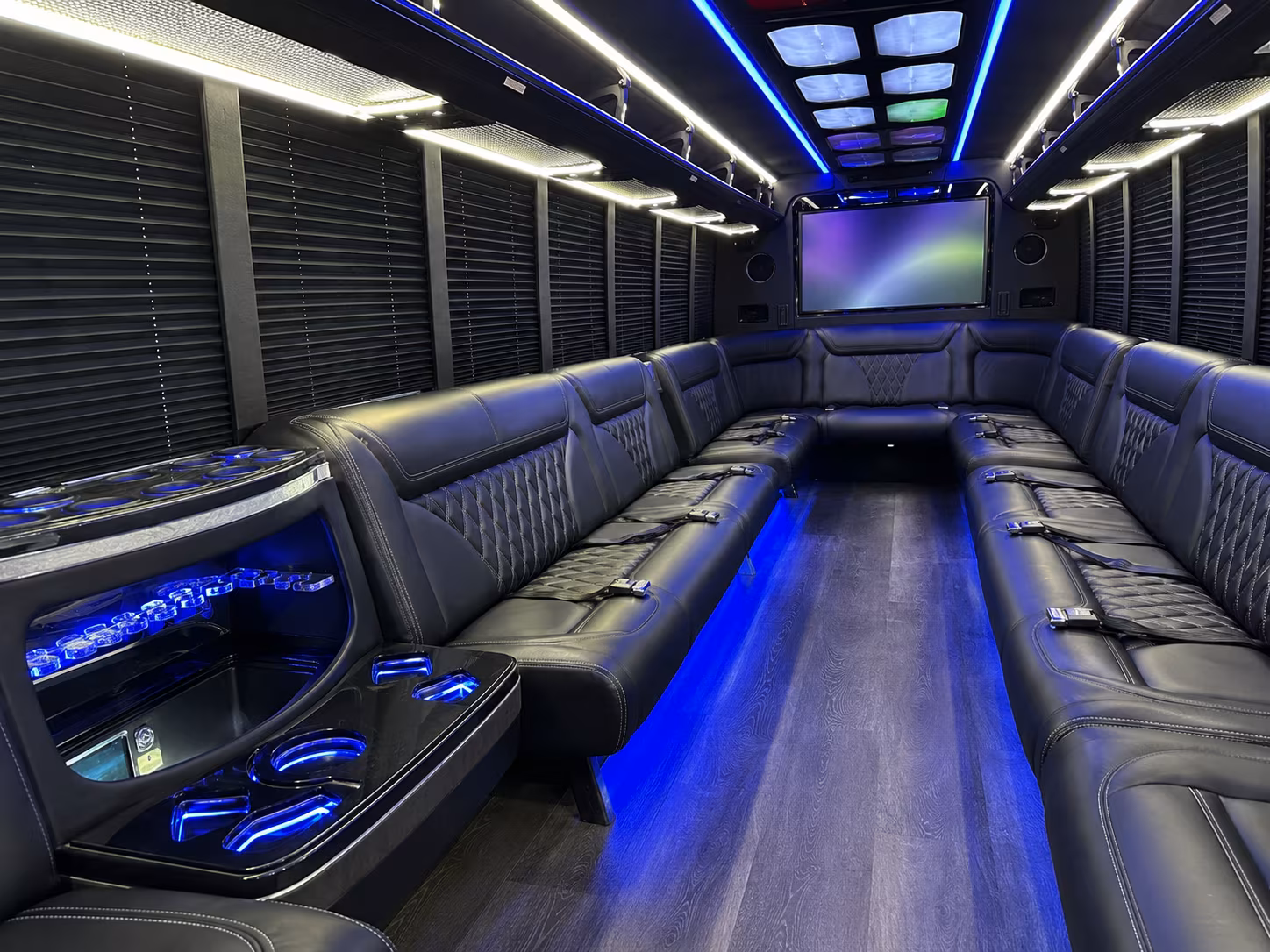 dearborn 20 passenger party bus inside