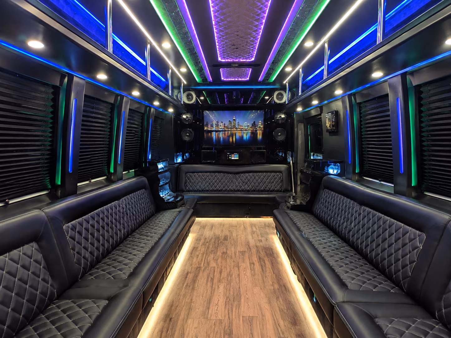 dearborn 25 passenger party bus interior