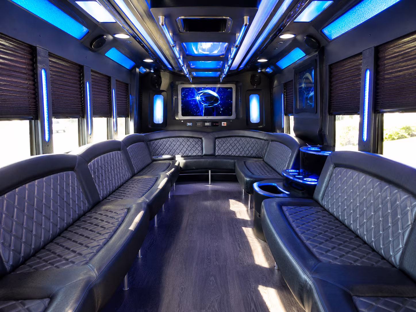 dearborn 28 passenger party bus inside